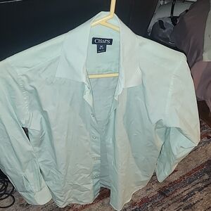 Chaps Mint Green Button-Up Shirt 10/12 Medium